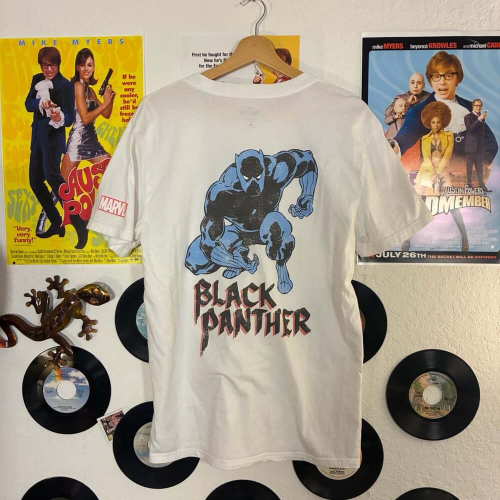 Hollister Marvel Black Panther Comic Graphic White T-Shirt